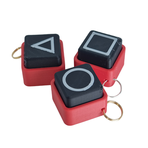 Supportive Solutions 3D Printed Geometric Soldier ClicKeys Fidget Keychain (Set Of 3) - One Size - New, Handmade