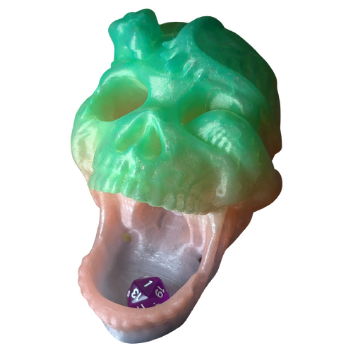 Supportive Solutions 3D Printed Mystic Dragon Skull (Rainbow) Dice Tower - New, Handmade