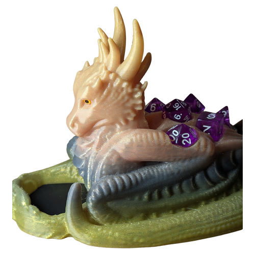 Supportive Solutions 3D Printed Sentinel Dragon Guardian Dice Tower/Holder - New, Handmade [Colour: Gold Gradient]