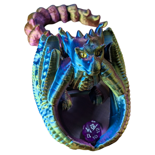 Supportive Solutions 3D Printed Wriggling Wyvern Dice Tower - New, Handmade
