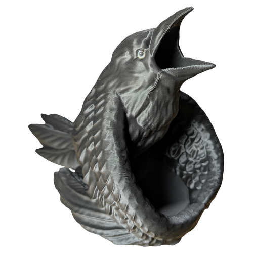 Supportive Solutions 3D Printed Raven Dice Tower - Black - New, Handmade