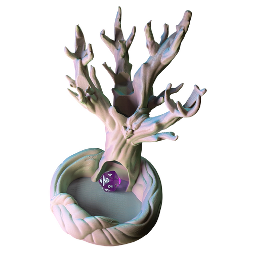 Supportive Solutions 3D Printed Ancient Grove Dice Tower/Holder - Tree of Life Design - Green/Rose