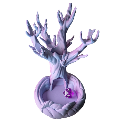 Supportive Solutions 3D Printed Ancient Grove Dice Tower/Holder - Tree of Life Design - Purple/Blue