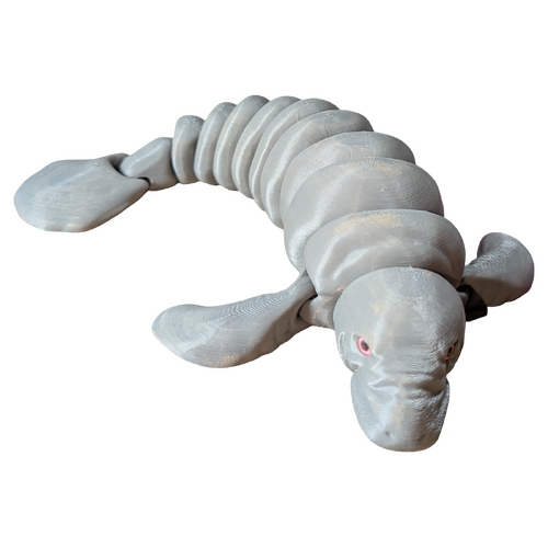 Supportive Solutions 3D Printed Manatee Flexible Figure - New, Handmade [Colour: Grey]