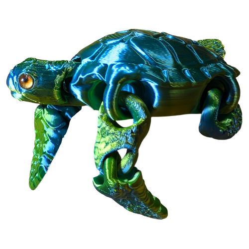 Supportive Solutions 3D Printed Articulated Sea Turtle Flexible Figure - New, Handmade (Size:Large)