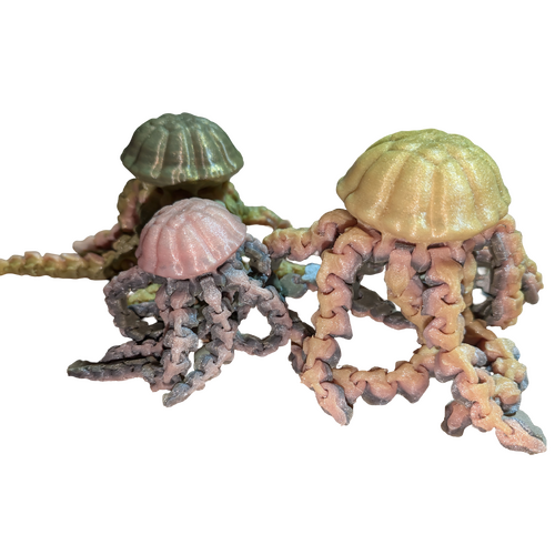 Supportive Solutions 3D Printed Articulated Jellyfish Flexible Figure - New, Handmade (Size:Large;Colour:Natural)