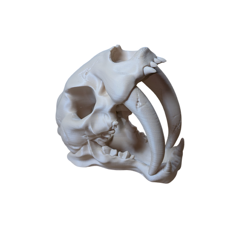 Supportive Solutions 3D Printed Sabretooth Skull Dice Tower - New, Handmade (Colour:Bone)
