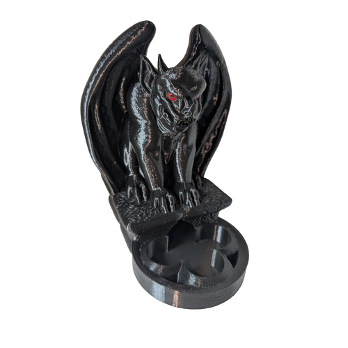 Supportive Solutions 3D Printed Sabretooth Skull Dice Tower - Matte Black - New, Handmade