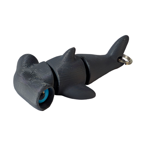Supportive Solutions Hammerhead Shark Keyring & Bag Charm - One Size - Grey  - New, Handmade