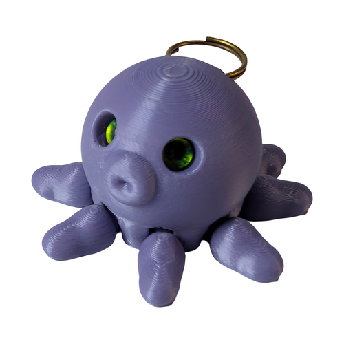 Supportive Solutions Octopus Keyring & Bag Charm - One Size - Purple  - New, Handmade