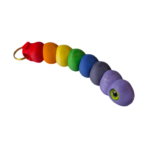 Supportive Solutions Build-A-Worm Keyring & Bag Charm - One Size - Multi-coloured  - New, Handmade