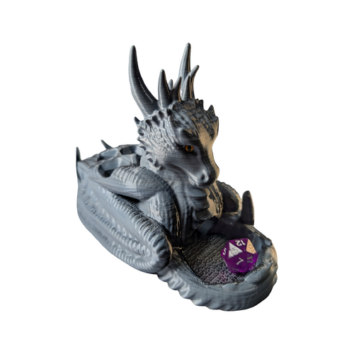 Supportive Solutions Sentinel Dragon Guardian Dice Tower - One Size - Black & White  - New, Handmade