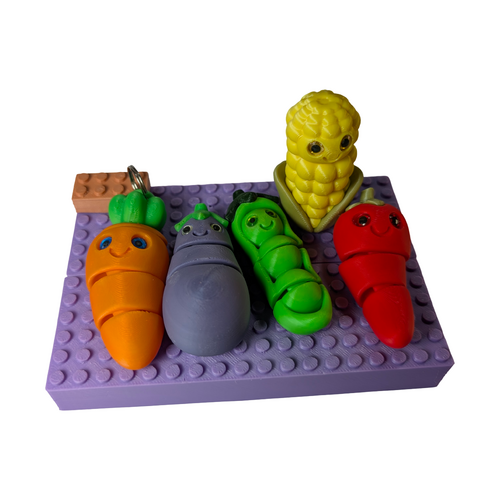 Supportive Solutions Produce Keyring & Bag Charm Multi-Pack - Set of 5 Multi-coloured - New, Handmade