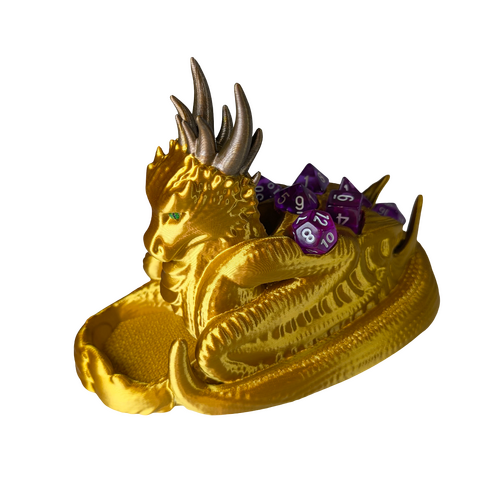 Supportive Solutions Sentinel Dragon Guardian Dice Tower - One Size Gold - New, Handmade