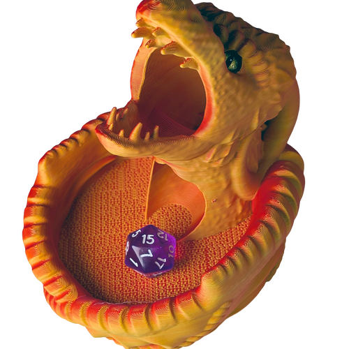 Supportive Solutions Mini Dragon Dice Tower - One Size Orange & Red - New, Handmade