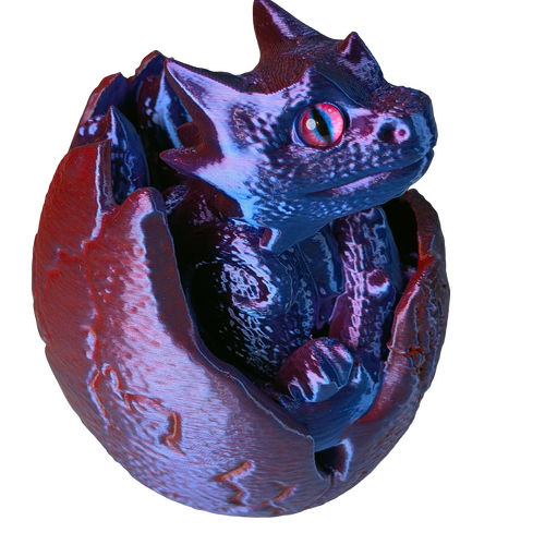 Supportive Solutions Hatchling Dragon Figurine - Large Blue & Red - New, Handmade