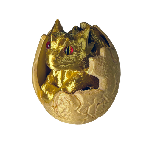 Supportive Solutions Hatchling Dragon Figurine - Medium Gold - New, Handmade