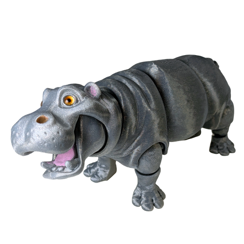 Supportive Solutions Hippopotamus Figurine - Large Silver - New, Handmade