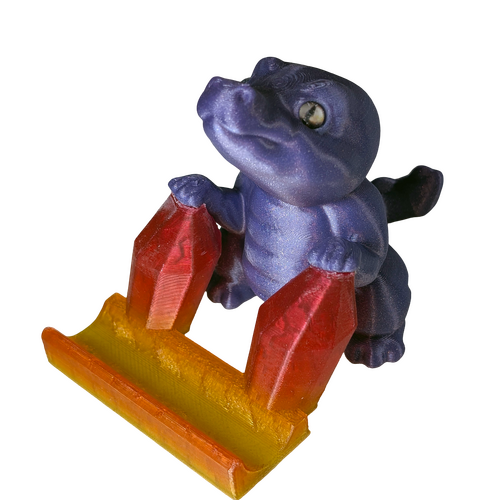 Supportive Solutions Crocodile Phone Stand - One Size Purple & Rainbow - New, Handmade