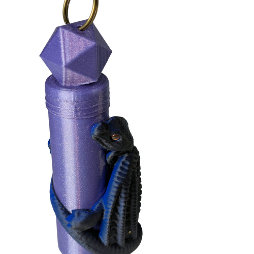 Supportive Solutions Dragon Lip Balm Holder - One Size Black/Blue & Purple - New, Handmade