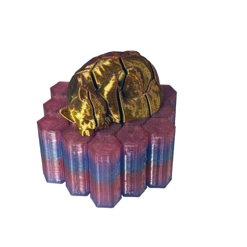 Supportive Solutions Floppies Fidget (Hexagon 19 With Cat) Sensory Fidget - One Size Rainbow (Translucent) - New, Handmade