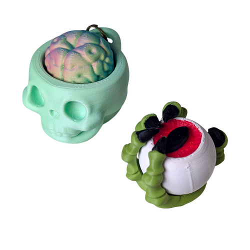 Supportive Solutions Creepy Fidgets (Clicker And Spinner) Sensory Fidget - Set of 2 Multi-coloured - New, Handmade