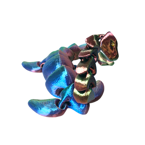 Supportive Solutions Loch Ness Monster Flexible Figure - Large Red/Blue/Gold - New, Handmade