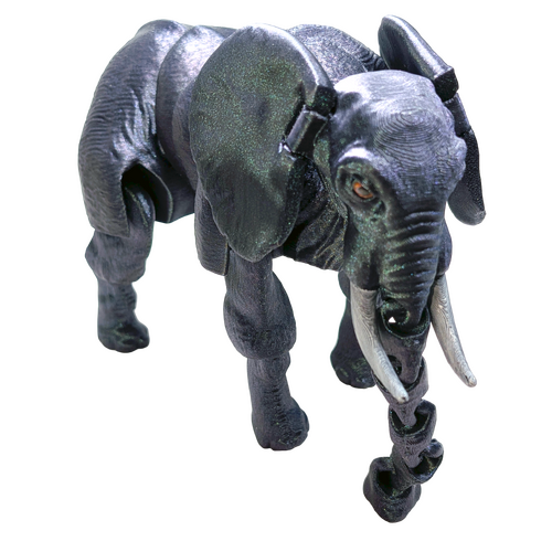 Supportive Solutions Elephant Flexible Figure - Large Sparkly Blue/Green - New, Handmade