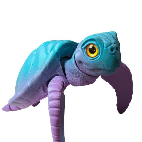 Supportive Solutions Sea Turtle Flexible Figure - Large Purple/Green - New, Handmade