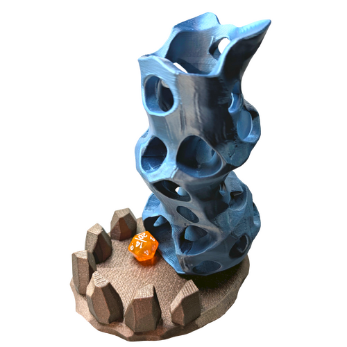 Supportive Solutions Alien Monolith Dice Tower Blue/Brown - New, Handmade
