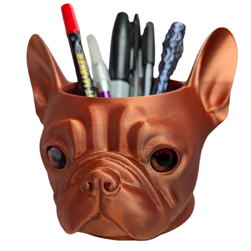 Supportive Solutions French Bulldog Pencil Holder Copper - New, Handmade