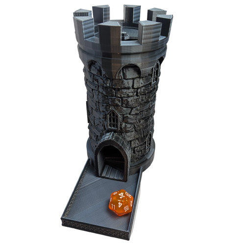 Supportive Solutions Mason's Descent Dice Tower Silver/Black - New, Handmade