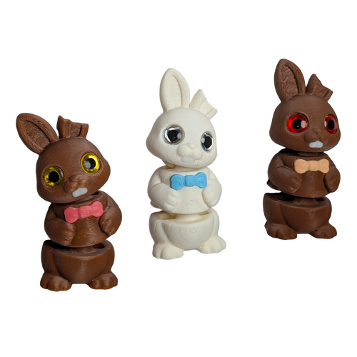 Supportive Solutions The Gourmet Hoppers Chocolate Bunnies Magnet Set - Set Of 3 (Milk, White, Dark) - New, Handmade