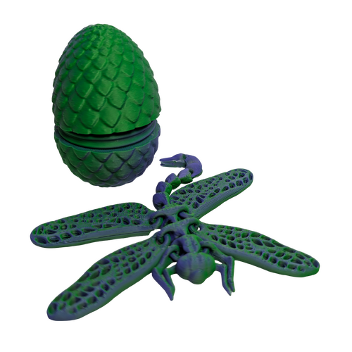 Supportive Solutions Gossamer Gliders: Mythic Dragonfly Egg Playset - Set Of 3 (Medium) Green/Purple - New, Handmade