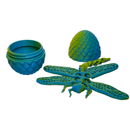 Supportive Solutions Gossamer Gliders: Mythic Dragonfly Egg Playset - Set Of 3 (Medium) Yellow/Cyan - New, Handmade