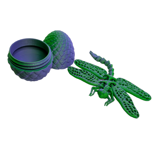 Supportive Solutions Gossamer Gliders: Mythic Dragonfly Egg Playset - Set Of 3 (Small) Green/Purple - New, Handmade