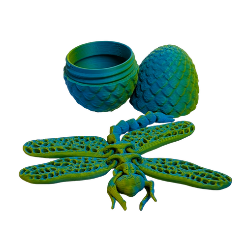 Supportive Solutions Gossamer Gliders: Mythic Dragonfly Egg Playset - Set Of 3 (Small) Yellow/Cyan - New, Handmade