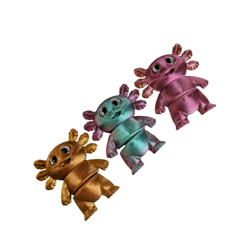 Supportive Solutions Happy Axolotls (Silk) Magnet Set - Set Of 3 Multi-coloured - New, Handmade