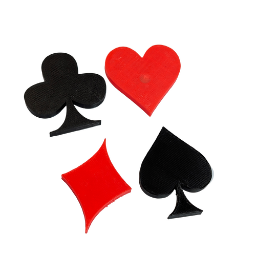 Supportive Solutions Playing Card Symbols Magnet Set - Set Of 4 Multi-coloured - New, Handmade