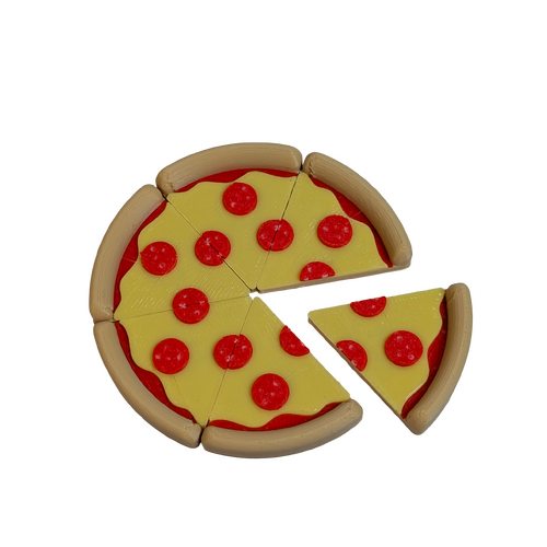 Supportive Solutions Pizza Slices Magnet Set - Set Of 6 Multi-coloured - New, Handmade