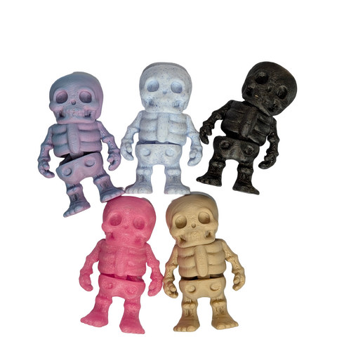 Supportive Solutions Skelly Squad Skeletons Magnet Set - Set Of 5 Multi-coloured - New, Handmade