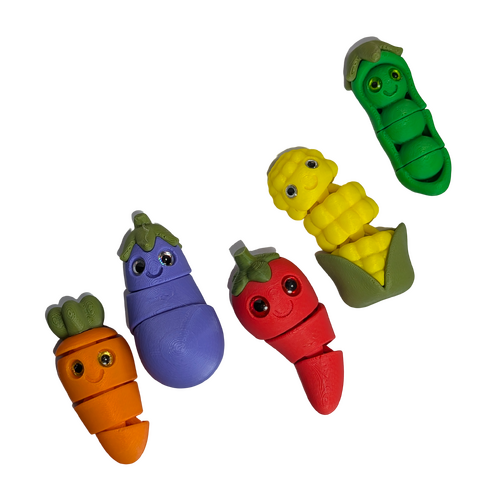 Supportive Solutions Crispy Crew Vegetable Magnet Set - Set Of 5 Multi-coloured - New, Handmade