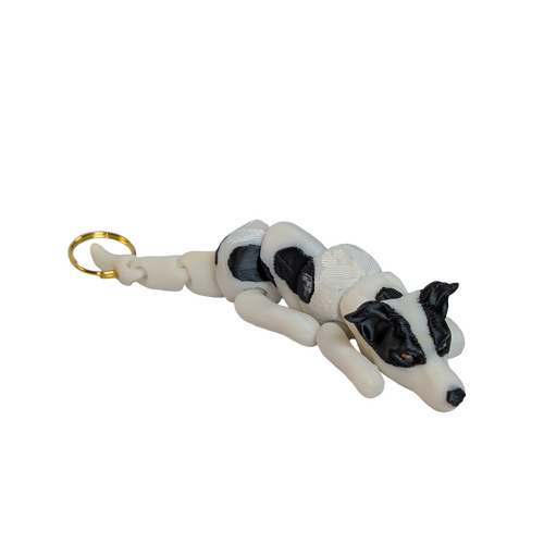 Supportive Solutions Wiggle-Mates Greyhound Keyring & Bag Charm Black & White - New, Handmade