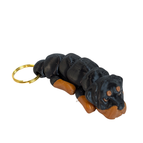 Supportive Solutions Wiggle-Mates Rottweiler Keyring & Bag Charm Black & Tan - New, Handmade
