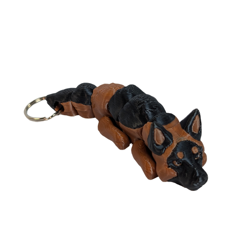 Supportive Solutions Wiggle-Mates German Shepherd Keyring & Bag Charm Black & Tan - New, Handmade
