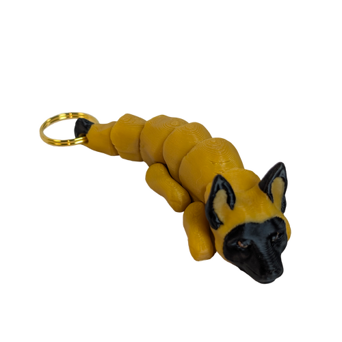 Supportive Solutions Wiggle-Mates Malinois Keyring & Bag Charm Black & Tan - New, Handmade