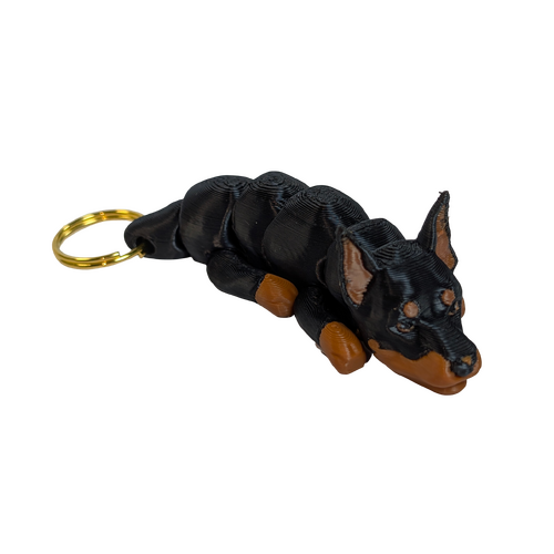 Supportive Solutions Wiggle-Mates Dobermann Keyring & Bag Charm Black & Tan - New, Handmade