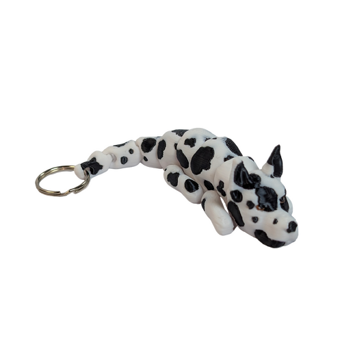 Supportive Solutions Wiggle-Mates Great Dane Keyring & Bag Charm Black & White - New, Handmade