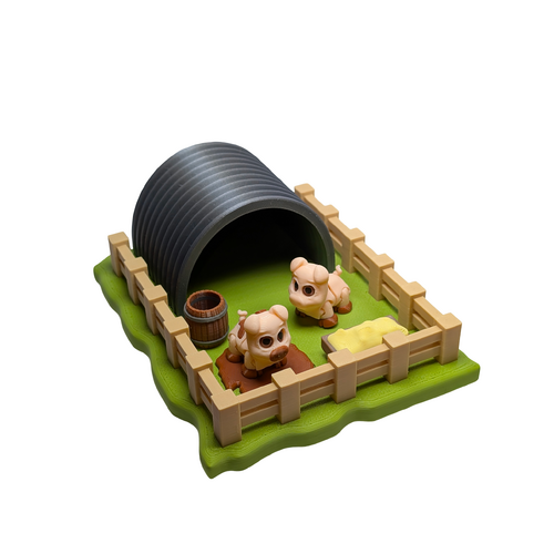 Supportive Solutions Pig Pen Collection Playset - Set Of 8 Multi-coloured - New, Handmade