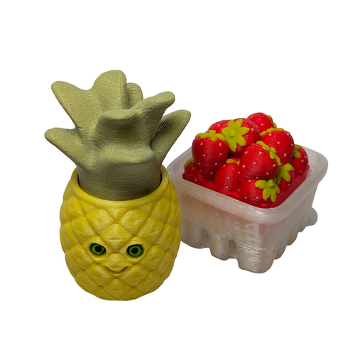 Supportive Solutions Pineapple & Strawberries Sensory Fidget Set - Set Of 2 Multi-coloured - New, Handmade
